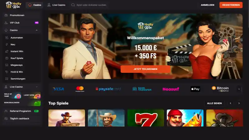 Hollywin Casino Screenshot