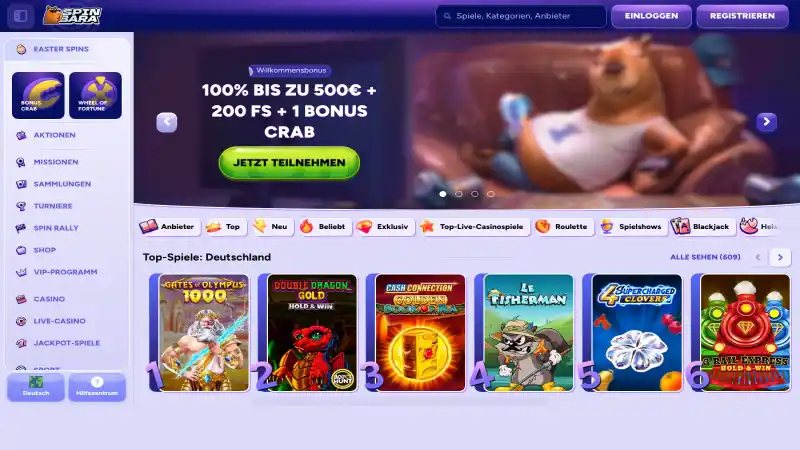 Spinbara Casino Screenshot