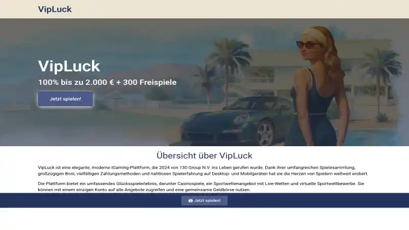 VIPLuck Casino Screenshot